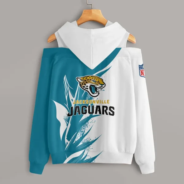 Jacksonville Jaguars Chic Off Shoulder Casual Hoodie S9CSH143 - Image 2