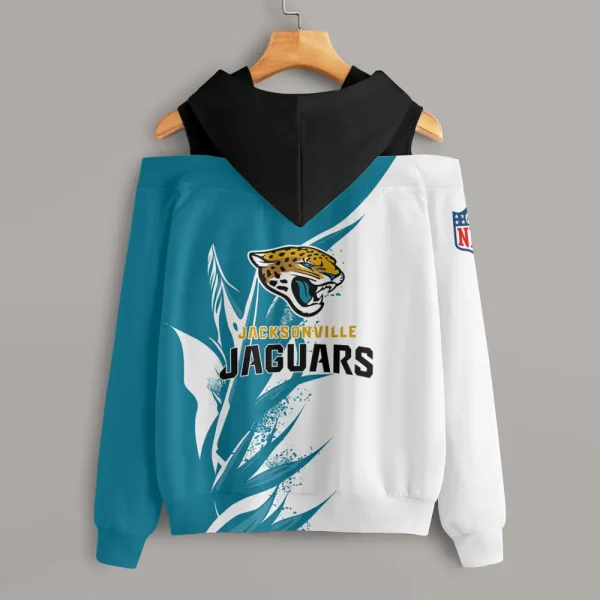 Jacksonville Jaguars Chic Off Shoulder Casual Hoodie S9CSH143 - Image 4