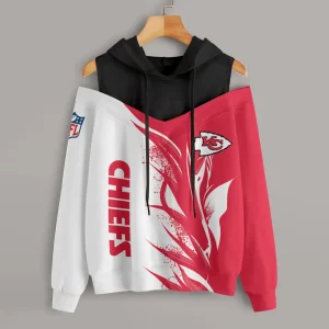 Kansas City Chiefs Chic Off Shoulder Casual Hoodie S9CSH144