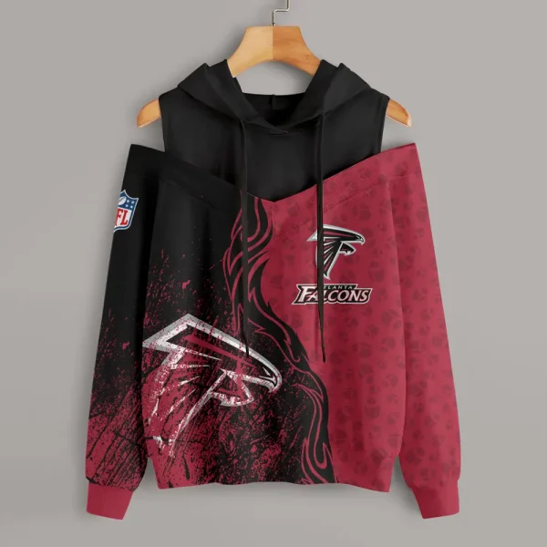 Atlanta Falcons Chic Off Shoulder Casual Hoodie S9CSH162