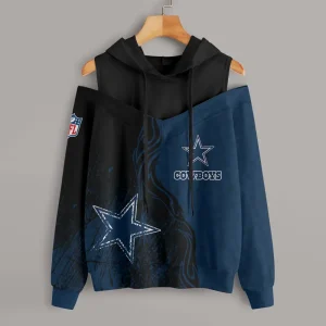 Dallas Cowboys Chic Off Shoulder Casual Hoodie S9CSH169