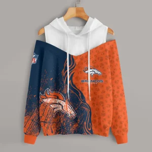 Denver Broncos Chic Off Shoulder Casual Hoodie S9CSH170