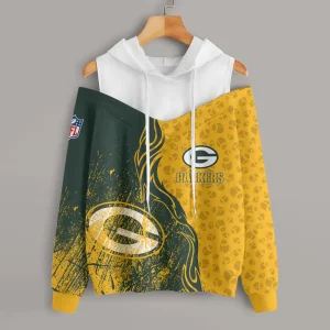 Green Bay Packers Chic Off Shoulder Casual Hoodie S9CSH172