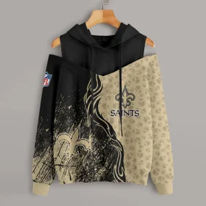 New Orleans Saints Chic Off Shoulder Casual Hoodie S9CSH183