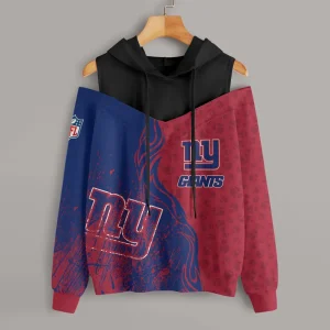 New York Giants Chic Off Shoulder Casual Hoodie S9CSH184