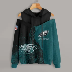 Philadelphia Eagles Chic Off Shoulder Casual Hoodie S9CSH186