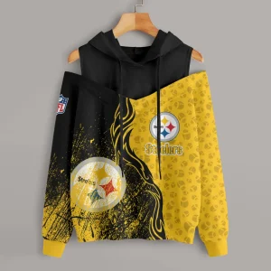 Pittsburgh Steelers Chic Off Shoulder Casual Hoodie S9CSH187