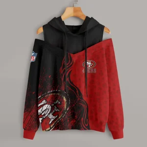 San Francisco 49ers Chic Off Shoulder Casual Hoodie S9CSH188