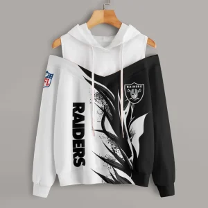 Las Vegas Raiders Chic Off Shoulder Casual Hoodie S9CSH145