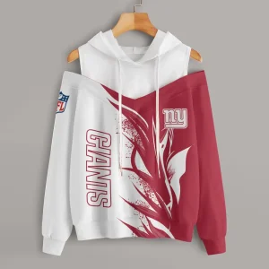 New York Giants Chic Off Shoulder Casual Hoodie S9CSH152