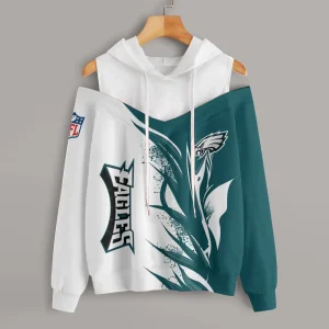 Philadelphia Eagles Chic Off Shoulder Casual Hoodie S9CSH154