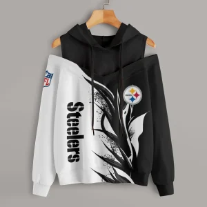 Pittsburgh Steelers Chic Off Shoulder Casual Hoodie S9CSH155