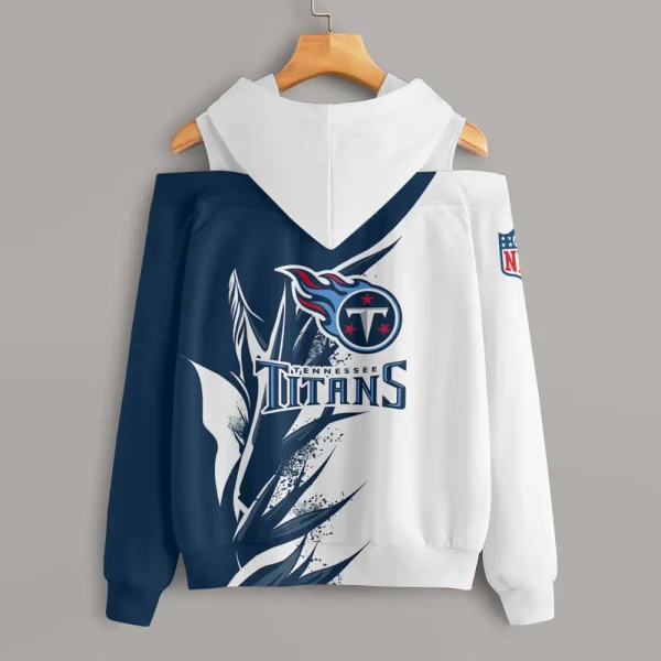 Tennessee Titans Chic Off Shoulder Casual Hoodie S9CSH159 - Image 4