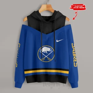 Buffalo Sabres Chic Off Shoulder Casual Hoodie S9CSH194