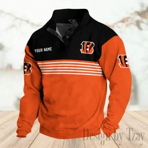 Cincinnati Bengals Buttoned Collar Sweatshirt New Design 2025 S9DBSCH2227