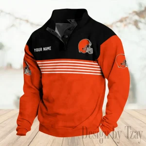Cleveland Browns Buttoned Collar Sweatshirt New Design 2025 S9DBSCH2228