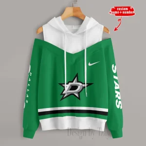 Dallas Stars Chic Off Shoulder Casual Hoodie S9CSH200