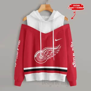 Detroit Red Wings Chic Off Shoulder Casual Hoodie S9CSH201