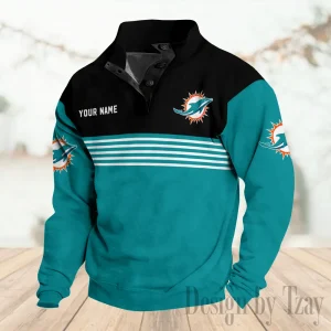 Miami Dolphins Buttoned Collar Sweatshirt New Design 2025 S9DBSCH2240