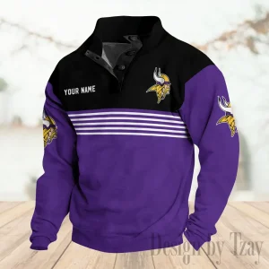 Minnesota Vikings Buttoned Collar Sweatshirt New Design 2025 S9DBSCH2241