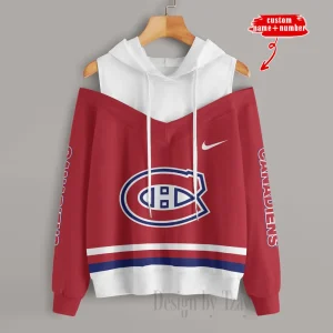 Montréal Canadiens Chic Off Shoulder Casual Hoodie S9CSH204