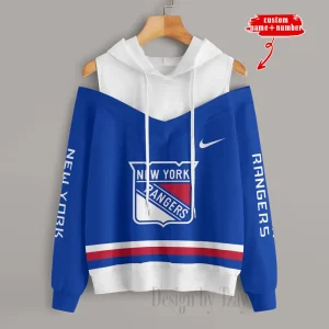 New York Rangers Chic Off Shoulder Casual Hoodie S9CSH209