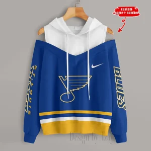 St. Louis Blues Chic Off Shoulder Casual Hoodie S9CSH215