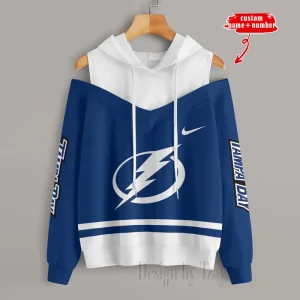 Tampa Bay Lightning Chic Off Shoulder Casual Hoodie S9CSH216
