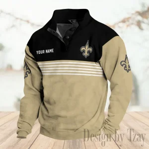 New Orleans Saints Buttoned Collar Sweatshirt New Design 2025 S9DBSCH2243