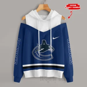Vancouver Canucks Chic Off Shoulder Casual Hoodie S9CSH219