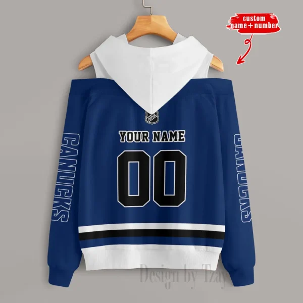 Vancouver Canucks Chic Off Shoulder Casual Hoodie S9CSH219 - Image 2