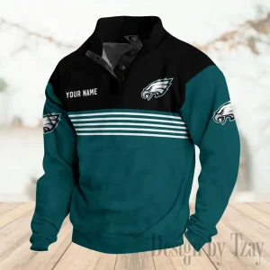 Philadelphia Eagles Buttoned Collar Sweatshirt New Design 2025 S9DBSCH2246