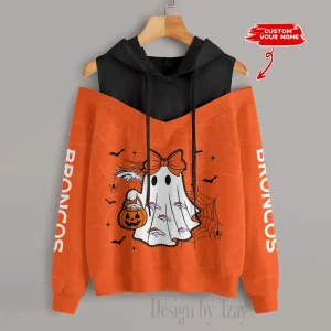 Detroit Lions Women's Off Shoulder Hoodie Long Sleeve Drawstring S9CSH257