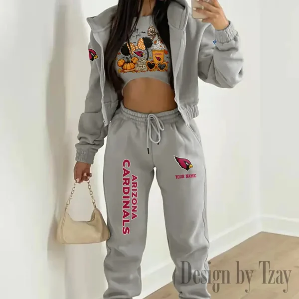 Arizona Cardinals Personalized Women Sporty Streetwear Set SPTWAL3PS258 - Image 4