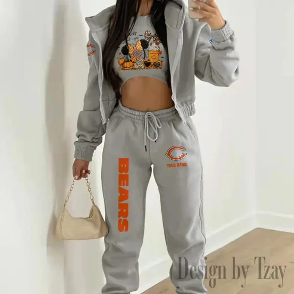 Chicago Bears Personalized Women Sporty Streetwear Set SPTWAL3PS263 - Image 3
