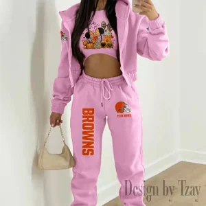 Cleveland Browns Personalized Women Sporty Streetwear Set SPTWAL3PS265