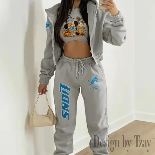 Detroit Lions Personalized Women Sporty Streetwear Set SPTWAL3PS268 - Image 5