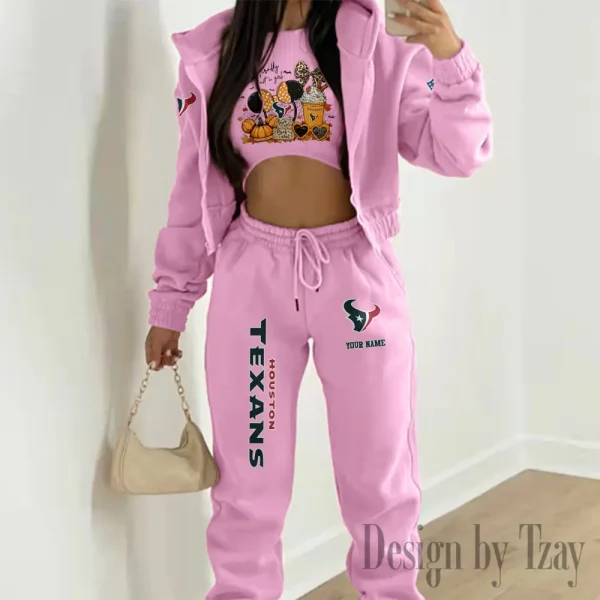 Houston Texans Personalized Women Sporty Streetwear Set SPTWAL3PS270