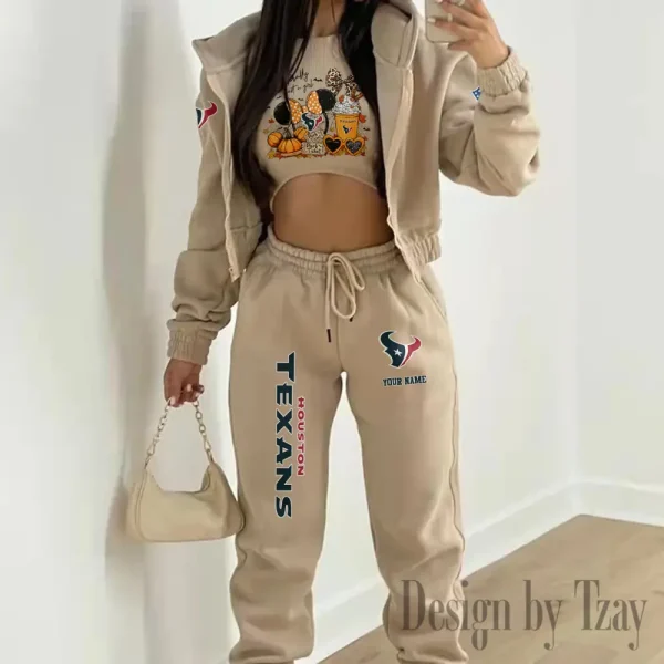 Houston Texans Personalized Women Sporty Streetwear Set SPTWAL3PS270 - Image 6