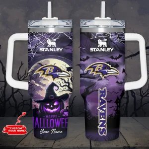 Baltimore Ravens NFL Metal Style Custom 40oz Stanley Tumbler AZC40OZT871