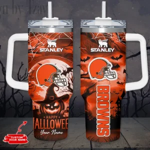 Cleveland Browns NFL Metal Style Custom 40oz Stanley Tumbler AZC40OZT876