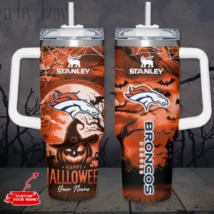 Denver Broncos NFL Metal Style Custom 40oz Stanley Tumbler AZC40OZT878