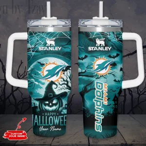 Miami Dolphins NFL Metal Style Custom 40oz Stanley Tumbler AZC40OZT888
