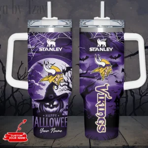 Minnesota Vikings NFL Metal Style Custom 40oz Stanley Tumbler AZC40OZT889