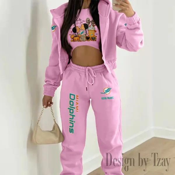 Miami Dolphins Personalized Women Sporty Streetwear Set SPTWAL3PS277 - Image 2