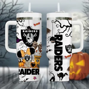 Las Vegas Raiders NFL Metal Style Custom 40oz Stanley Tumbler AZC40OZT917