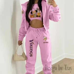 Minnesota Vikings Personalized Women Sporty Streetwear Set SPTWAL3PS278