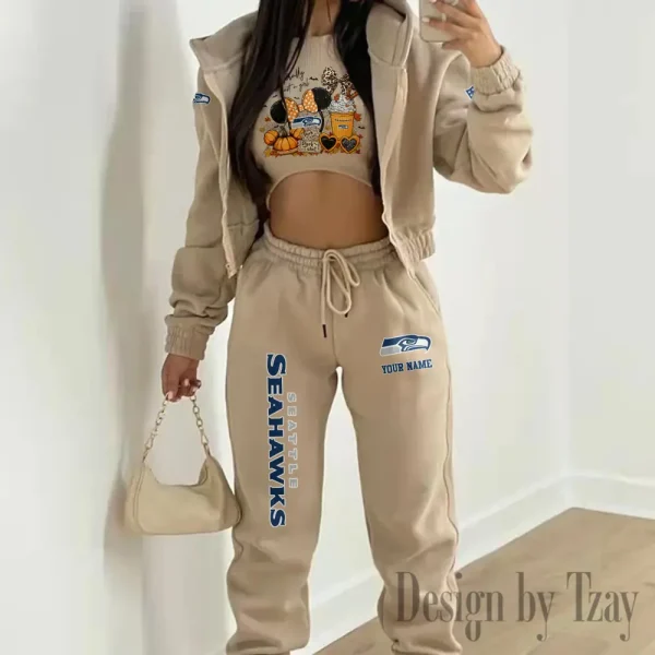 Seattle Seahawks Personalized Women Sporty Streetwear Set SPTWAL3PS286 - Image 4