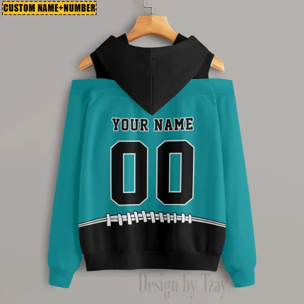 Miami Dolphins Women's Off Shoulder Hoodie Long Sleeve Drawstring S9CSH280 - Image 4