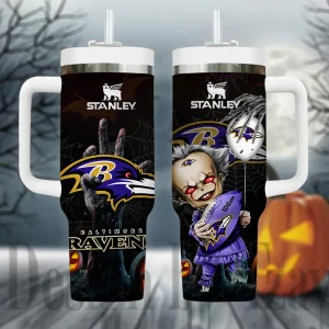 Baltimore Ravens NFL Metal Style Custom 40oz Stanley Tumbler AZC40OZT935